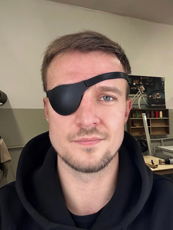  Handmade Black or Brown Real Leather Eye Patch. Suitable for  Permanent Use. Medical eyepatch for Left or Right Eye. : Handmade Products