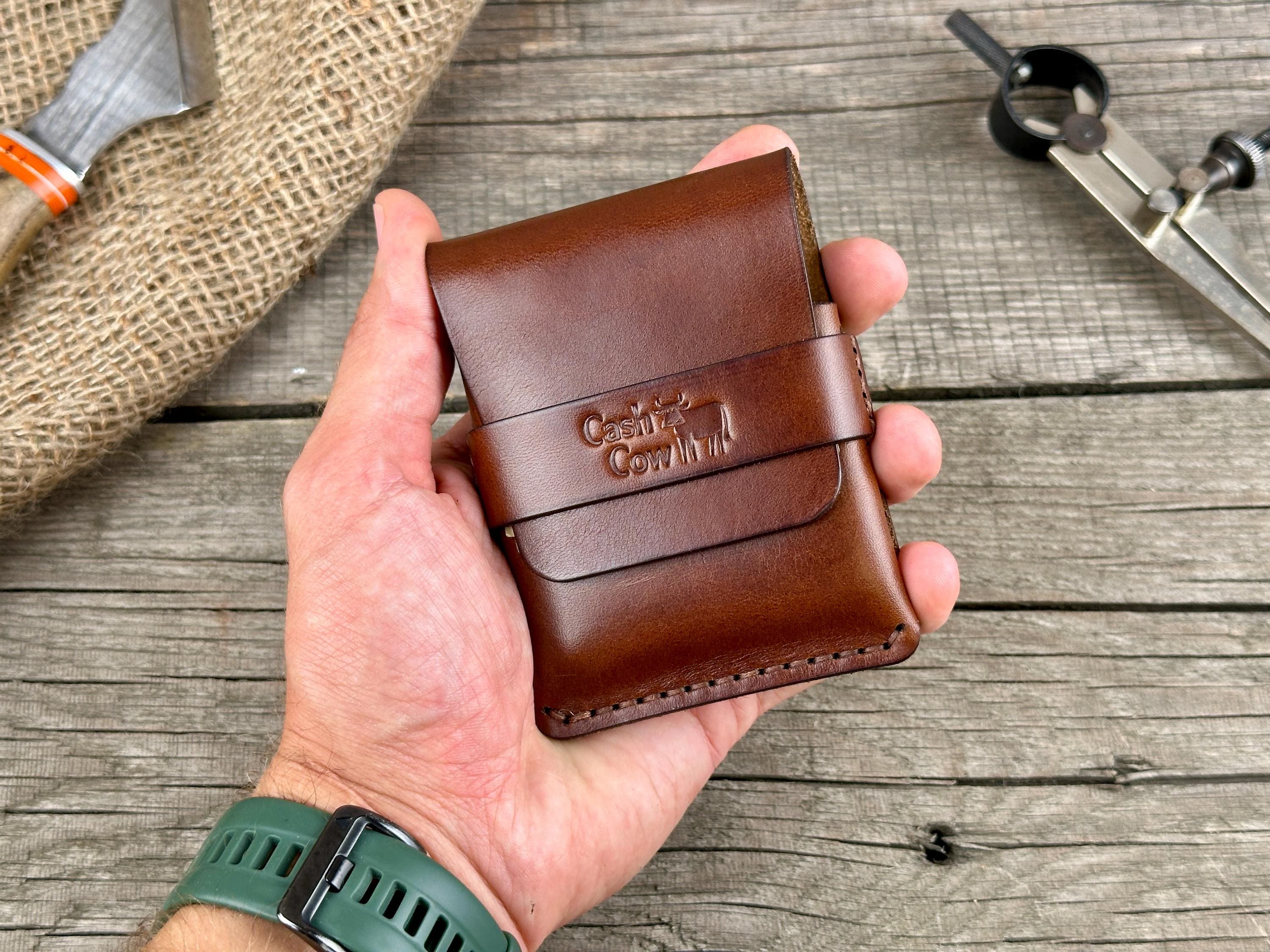 Cashback leather wallet, Minimal, Bifold, Flap, Tuck, Strap, Front Pocket, Slim wallet for men, Cardholder for women, Smart wallet