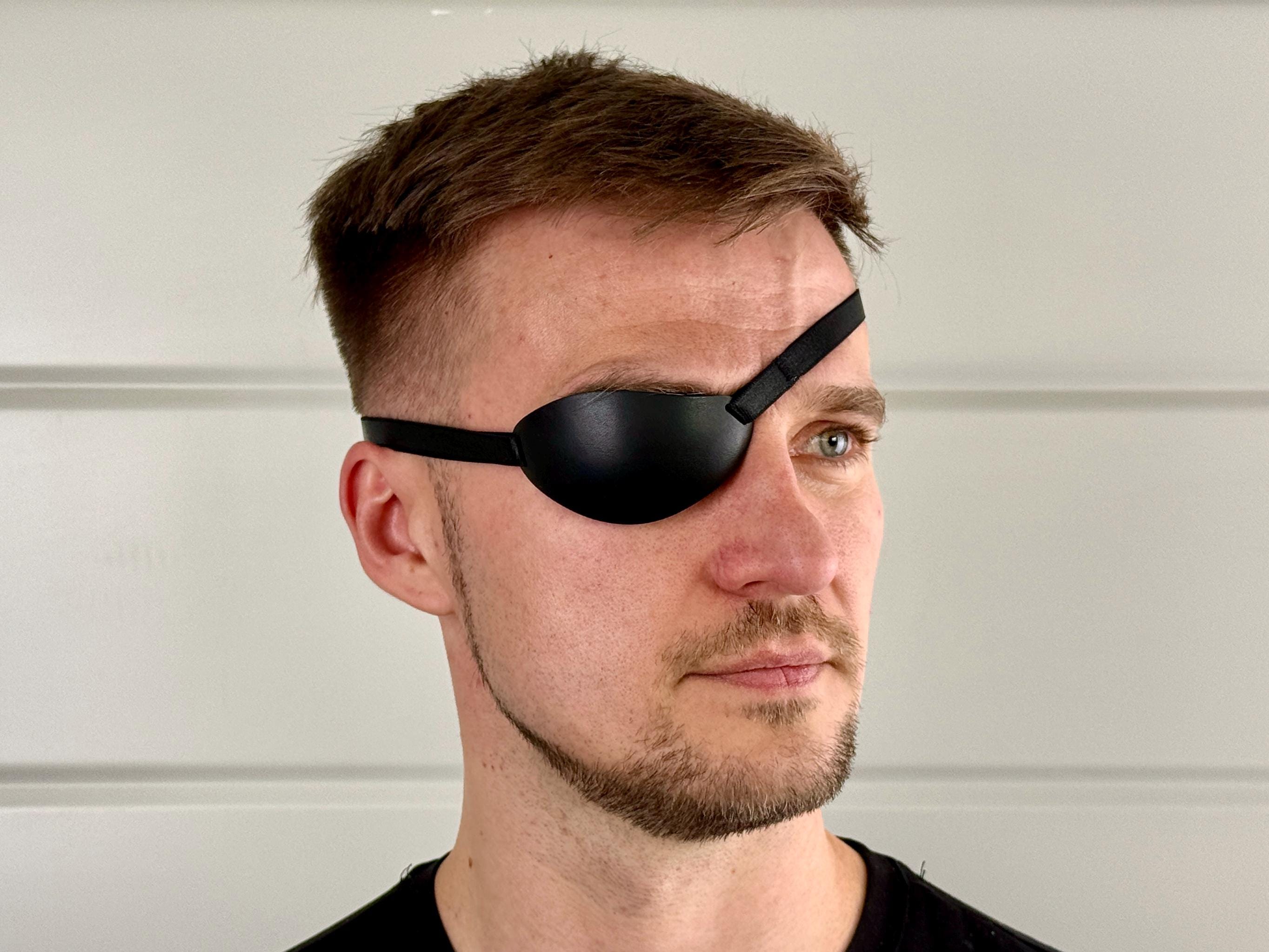 3D Contoured Leather Eye Patch: Medical Use, Leather Eye Patch, Man Eye Patch, Woman Eye patch