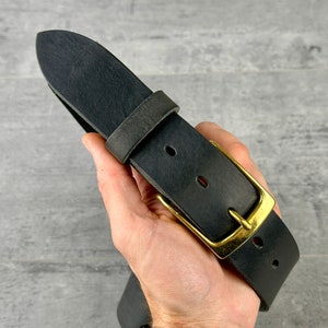 Ceinture pour hommes, ceinture en cuir, ceinture en cuir 100% FULL GRAIN décontractée classique, ceinture en cuir épais. Cadeau pour petit ami, Cadeau pour papa image 9