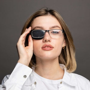 Parche de ojo de cuero, parche de ojo, parche de ojo de hombre, parche de ojo de mujer, parche de ojo marrón, parche de ojo delgado, parche de ojo