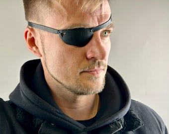 Parche ocular de cuero de plena flor: diseño cóncavo 3D