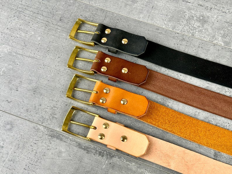 Ceinture pour hommes, ceinture en cuir, ceinture en cuir 100% FULL GRAIN décontractée classique, ceinture en cuir épais. Cadeau pour petit ami, Cadeau pour papa image 5