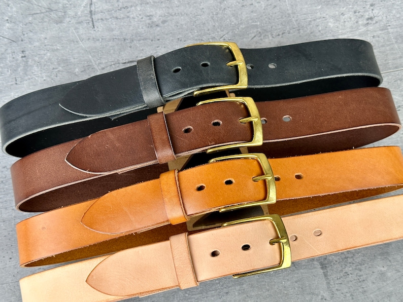 Ceinture pour hommes, ceinture en cuir, ceinture en cuir 100% FULL GRAIN décontractée classique, ceinture en cuir épais. Cadeau pour petit ami, Cadeau pour papa image 7