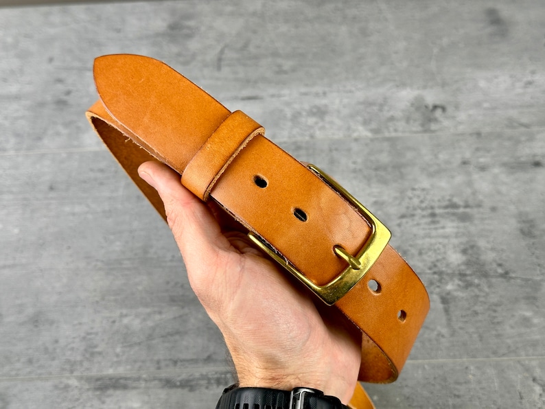 Ceinture pour hommes, ceinture en cuir, ceinture en cuir 100% FULL GRAIN décontractée classique, ceinture en cuir épais. Cadeau pour petit ami, Cadeau pour papa image 10