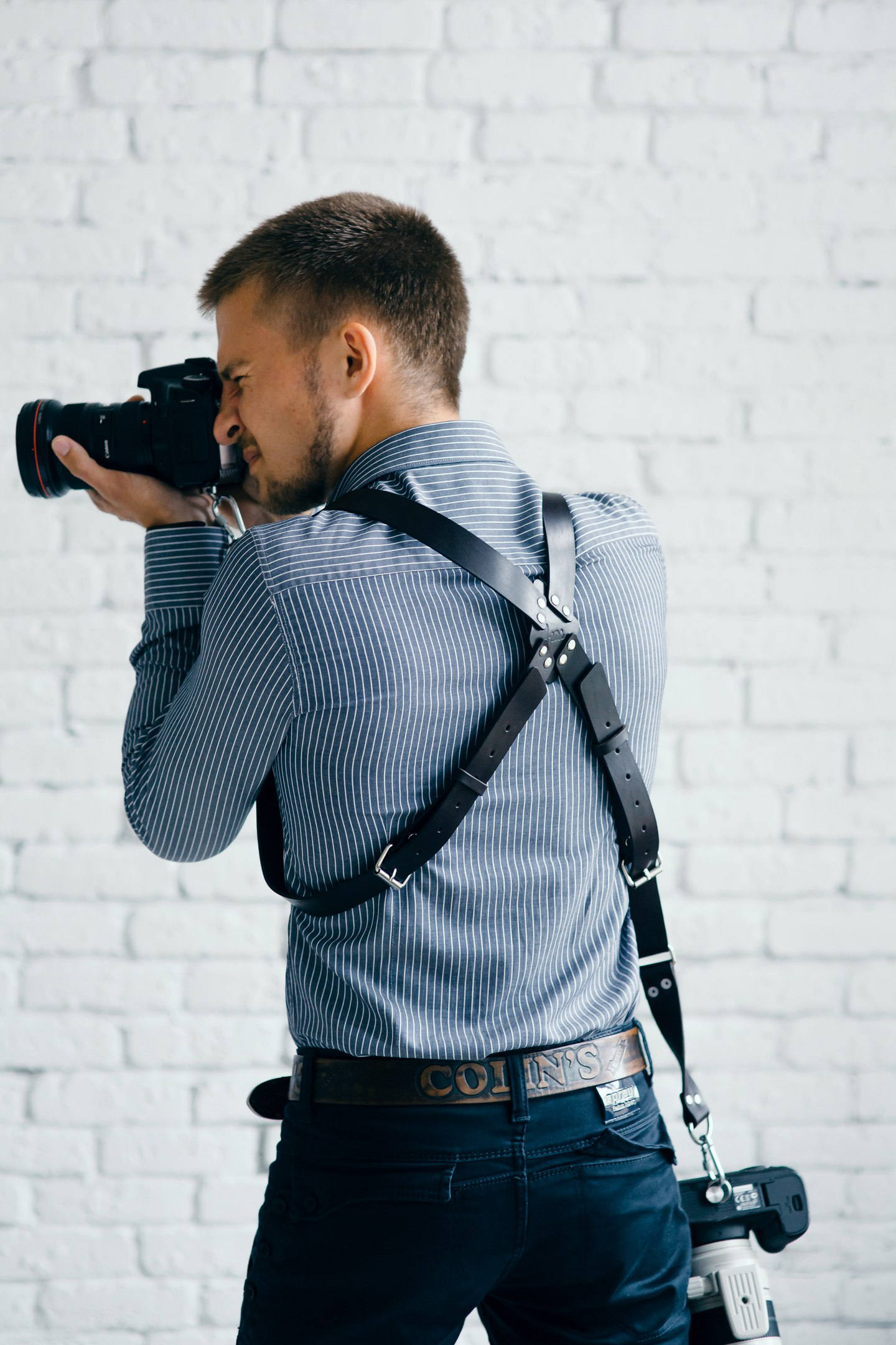 C Coiro Leder-Kameragurt Für 2 Kameras – Doppelter Schultergurt Für DSLR/SLR, Verstellbar