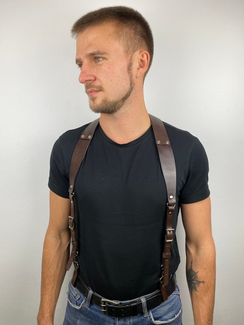 Men Suspenders Leather Suspenders Personalized Suspender Etsy