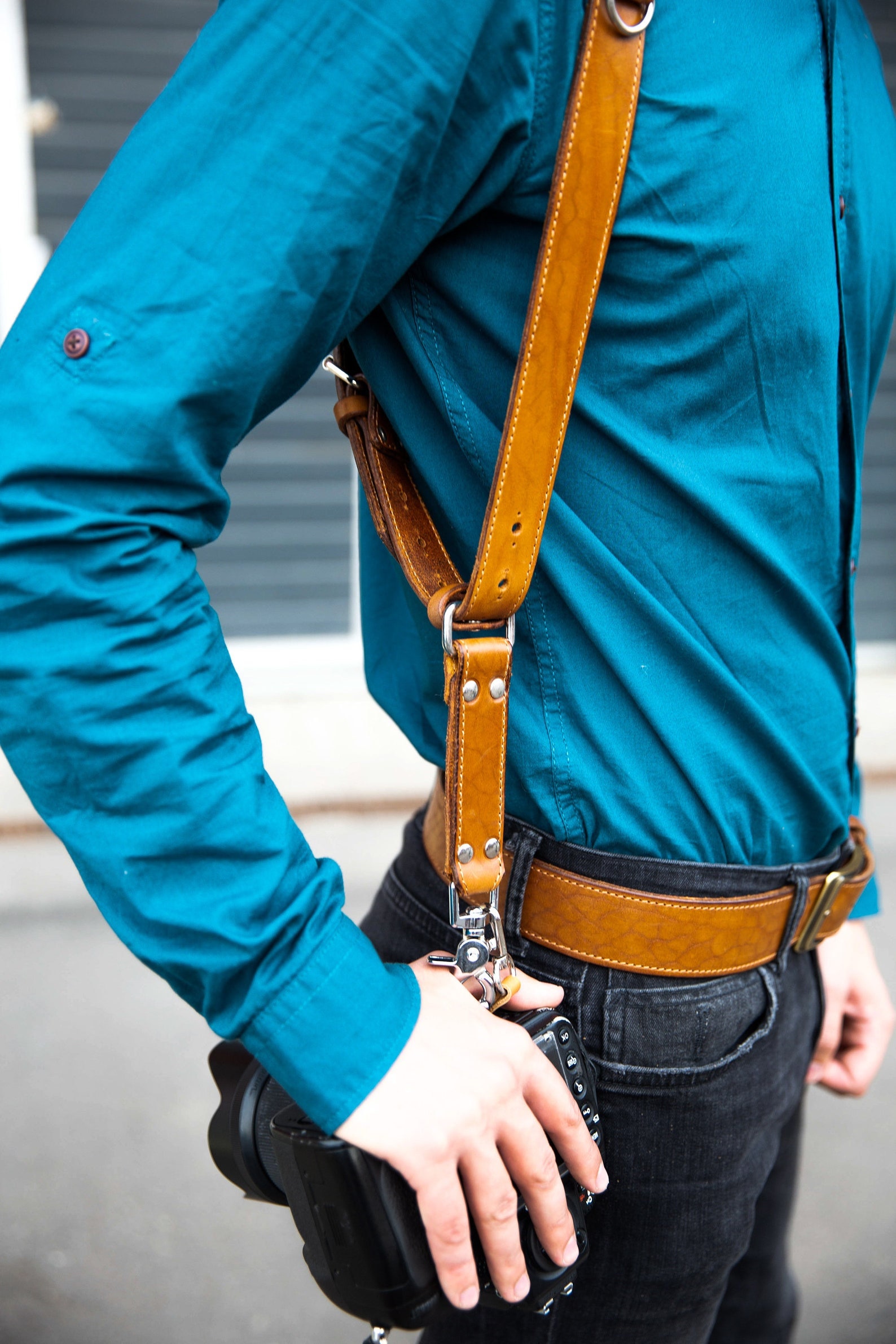 Dual Leather Camera Strap Double Camera Harness Double Etsy