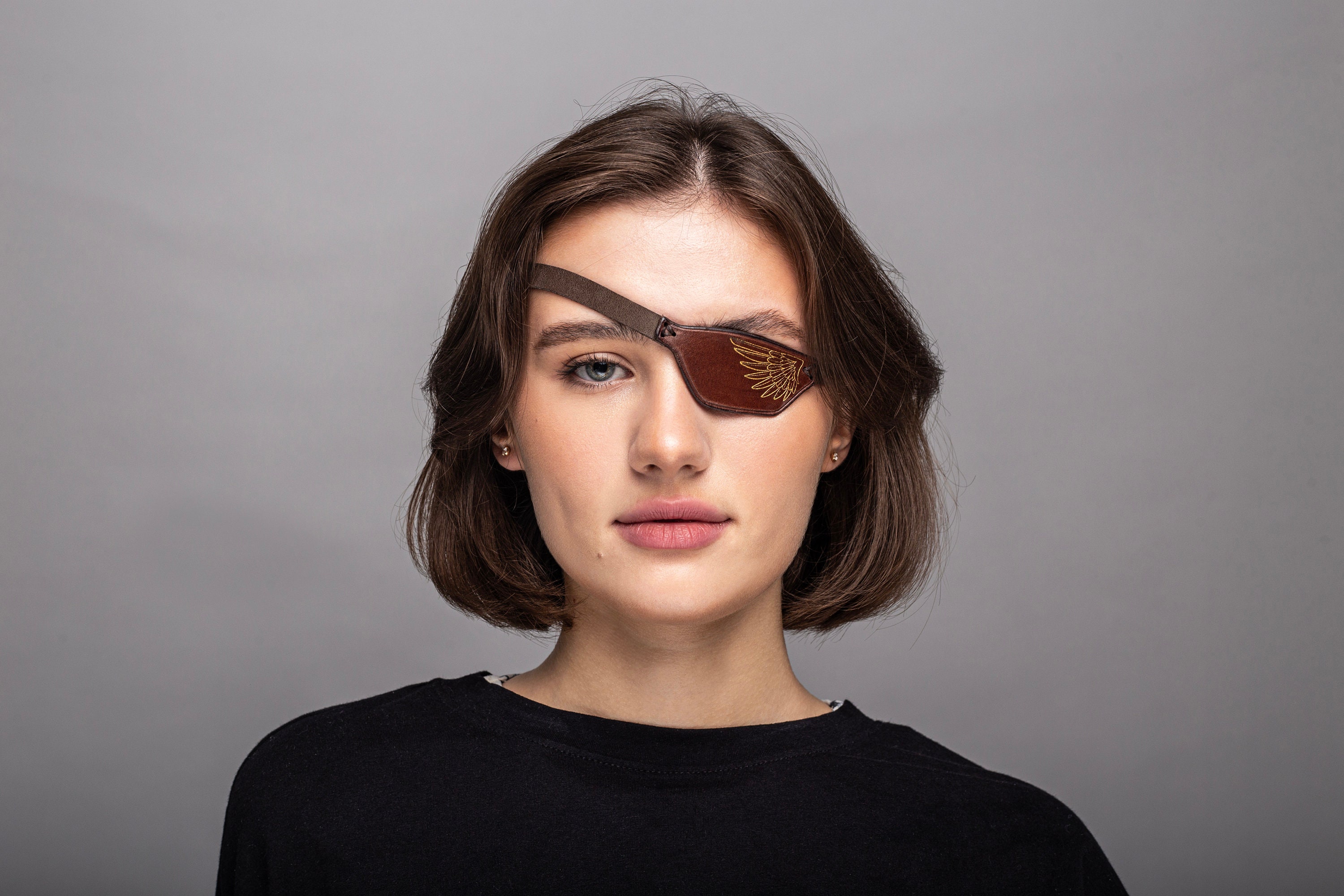 トップス black eye patch women Amazon.com: Leather Eye Patch, Eye Patch, Man Eye Patch