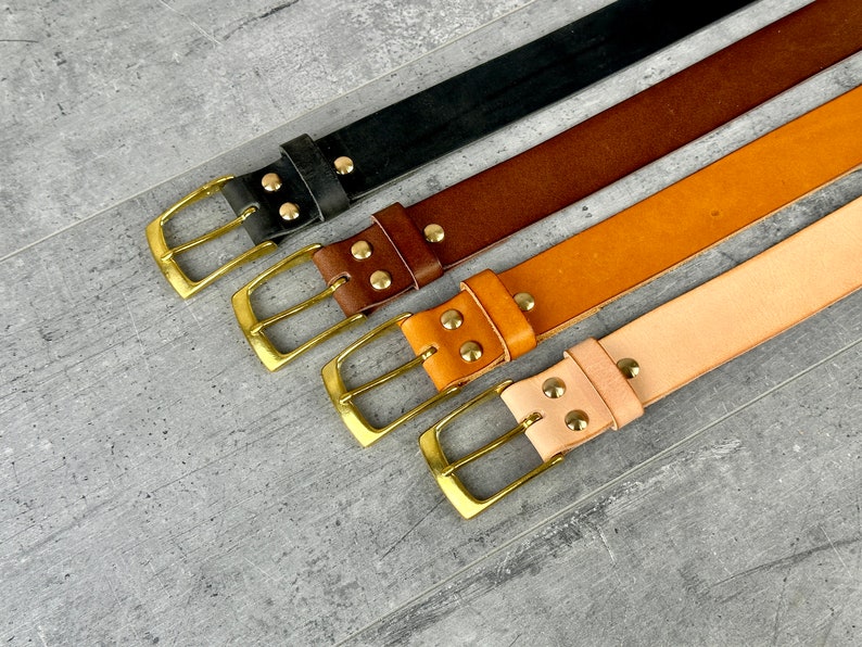 Ceinture pour hommes, ceinture en cuir, ceinture en cuir 100% FULL GRAIN décontractée classique, ceinture en cuir épais. Cadeau pour petit ami, Cadeau pour papa image 6