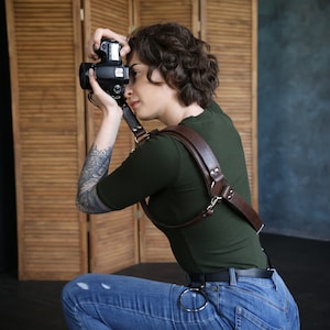 Leather Camera Strap, Shoulder Camera Strap, Camera Strap, Single Camera Harness, Camera Harness