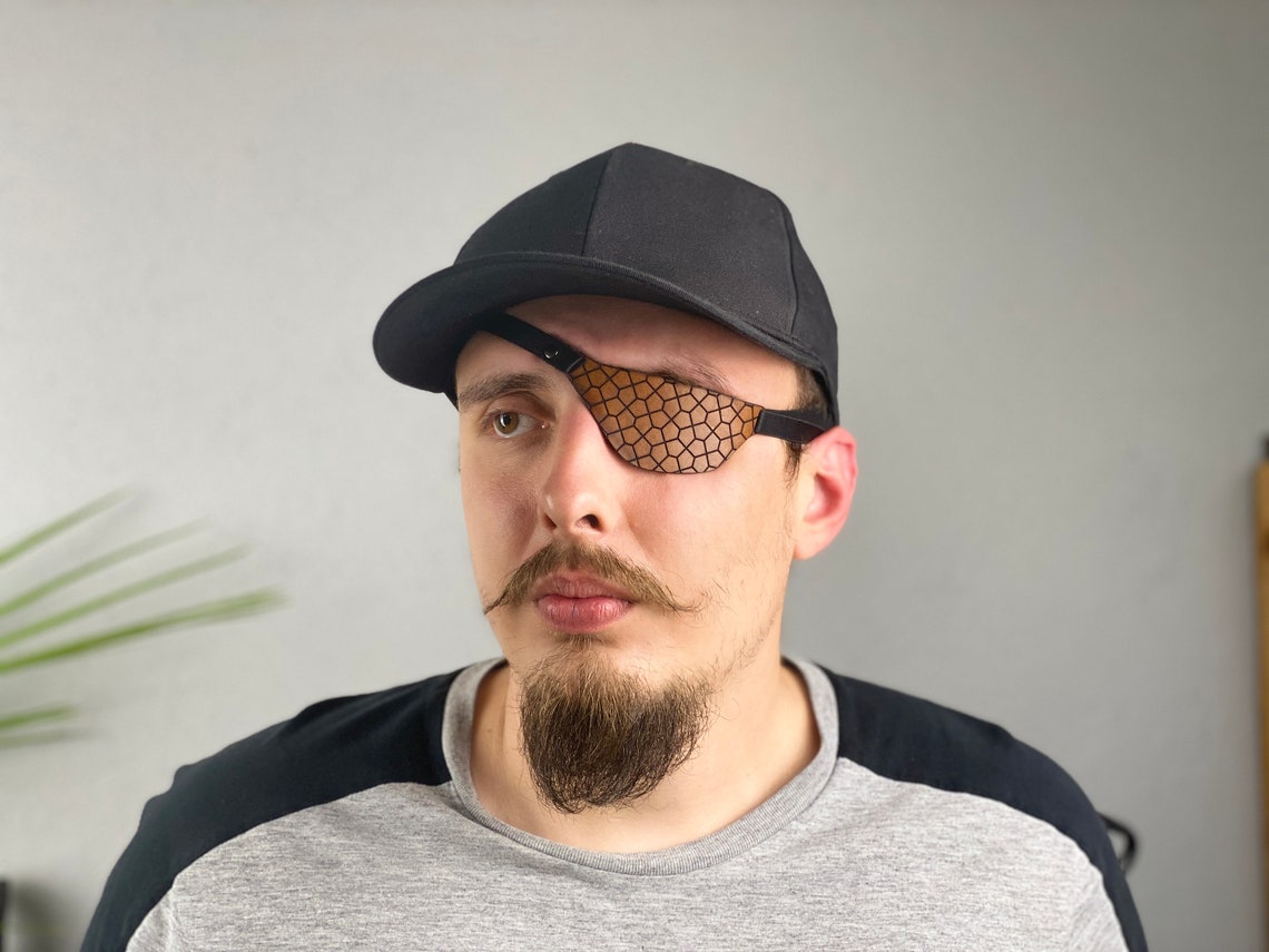 Leather Eye Patch With Pattern Eyepatch Man Eye Patch Woman Etsy
