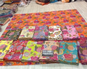 Set Of 5 Tropical Kantha Quilt In Queensize Bohemian Kantha Etsy