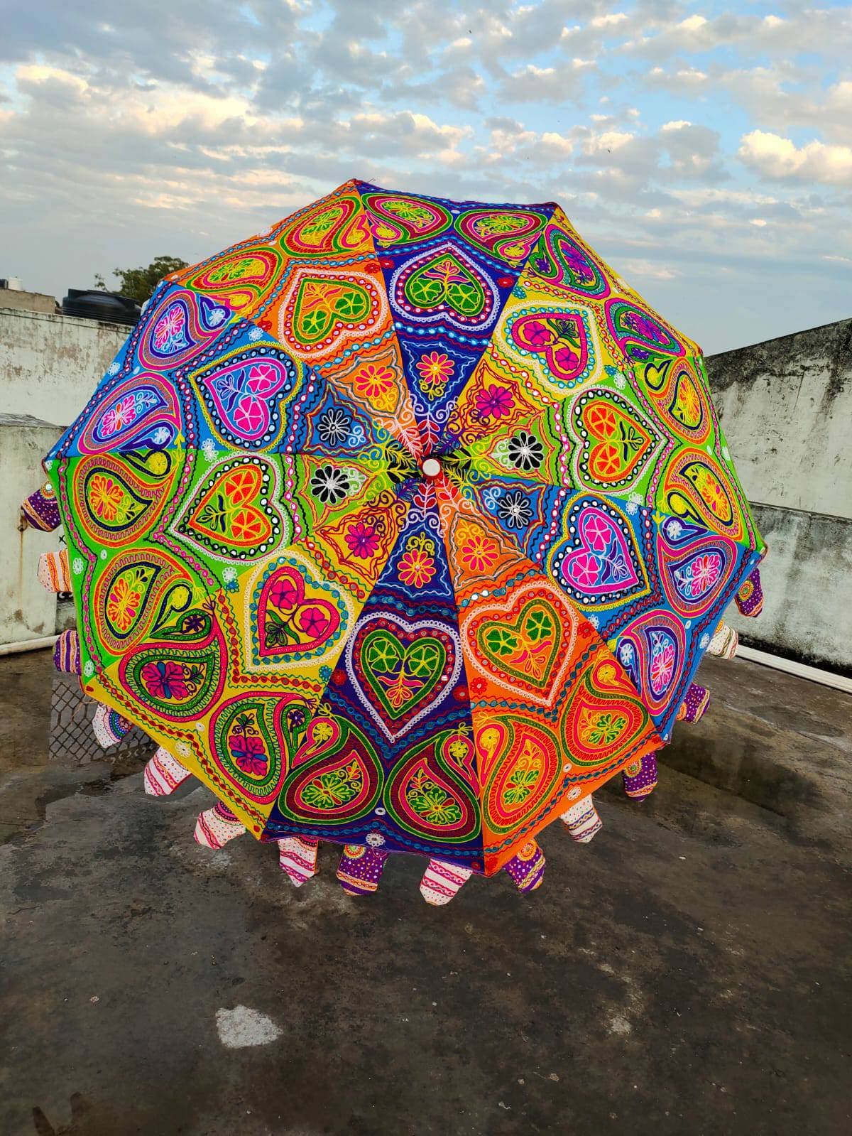 Beach Umbrella, Gorgeous Handcrafted Large Decorative Garden Umbrella, Hand Embriodery Large Decorative Patio Umbrellas - Etsy