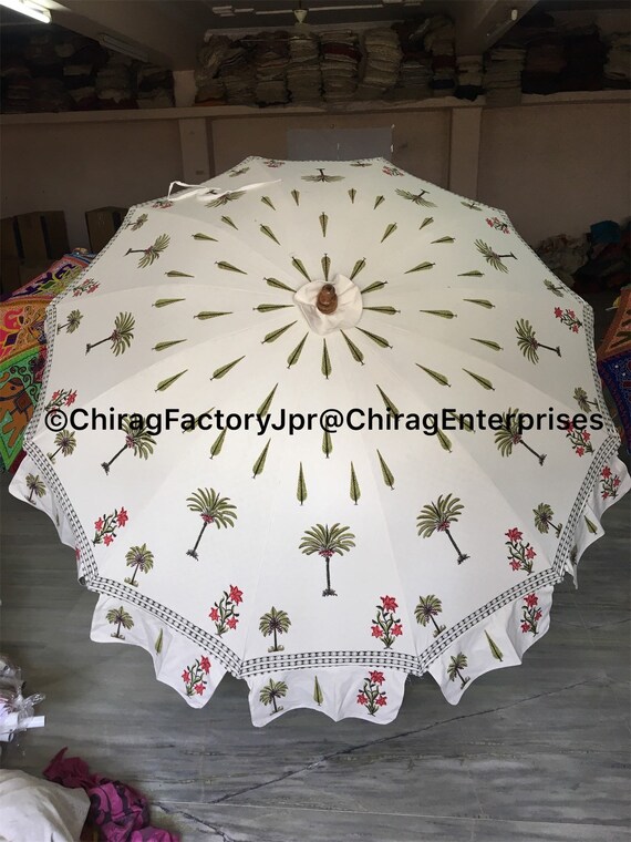 large white umbrella wedding