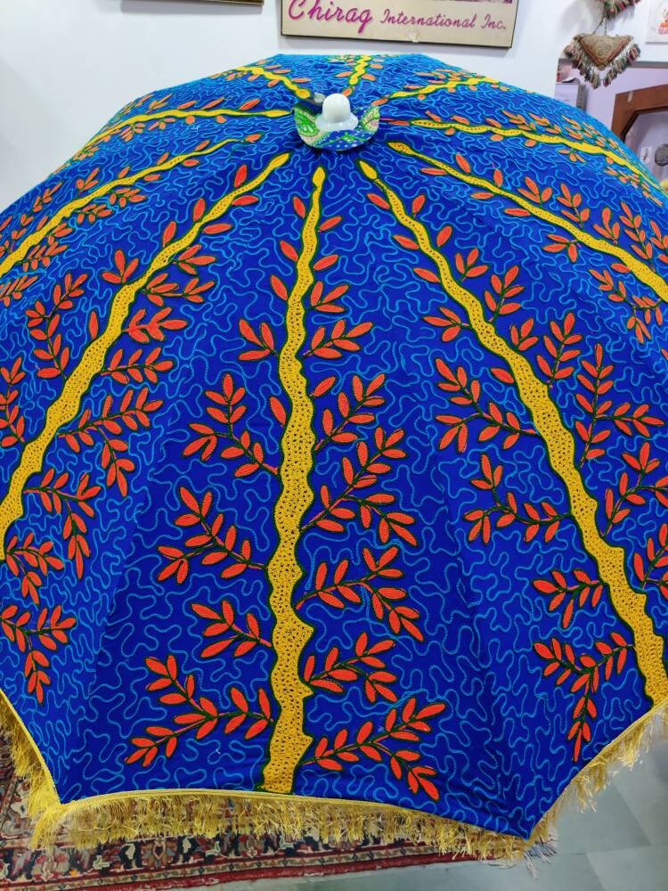 Outdoor Umbrella Unique Emroidery Garden Umbrella Etsy