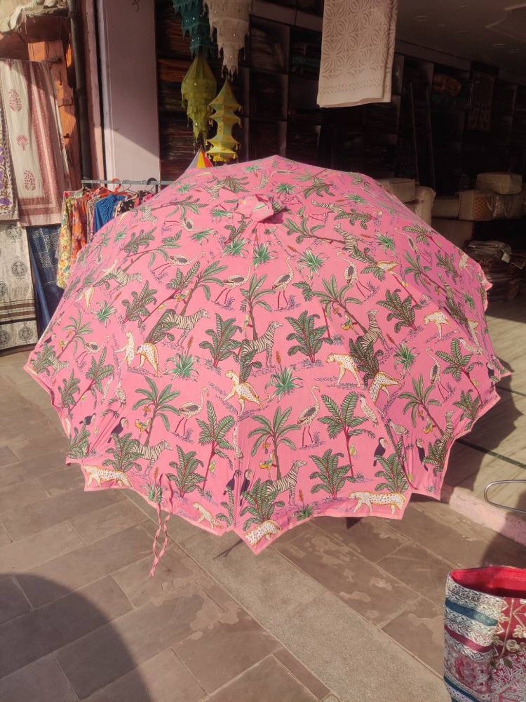 Garden Umbrella Big Size, Beach Umbrella With Colourful Embroidery