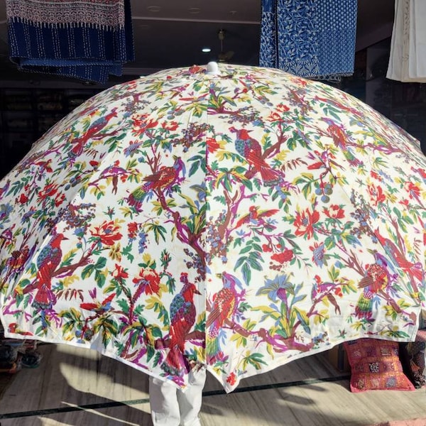 Patio Umbrellas~Beautiful Handcrafted Multi coloured Indian Traditional Handmade Decorative Large Garden Umbrellas, Patio Umbrella