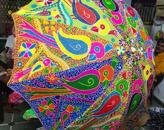 Fine Handmade Embriodery Decorative Garden Umbrella, Large Decorative Handcrafted Wedding Umbrellas, Umbrellas for Beach