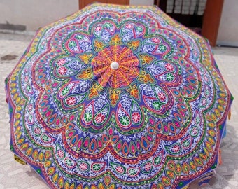 Indian Unique Handmade Art Bohemian Garden Umbrella, Wedding Umbrellas, Large size pool umbrellas, sun protection Umbrellas