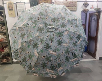 Beautiful Jungle Print Umbrellas Parasols, Garden Lawn Decoration, Hippie Christmas Decoration Umbrella Sun Shade 72”
