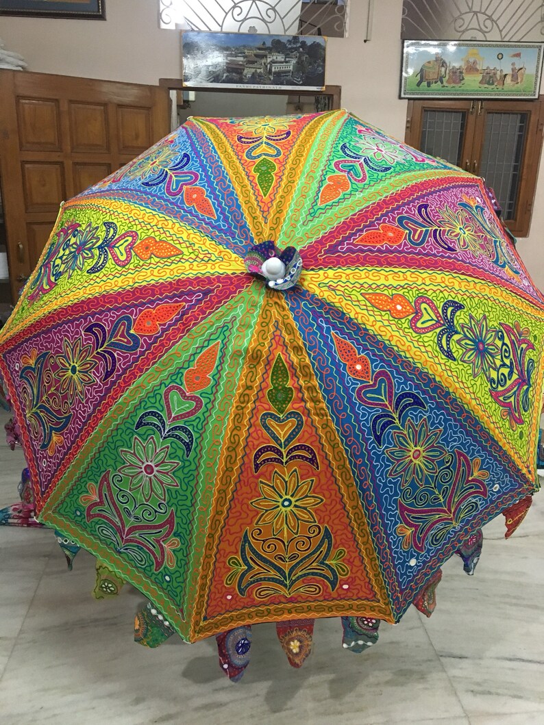 Indian Handmade Wedding Umbrella Boho Embroidered Parasols Etsy