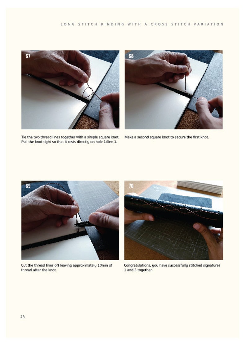 Long Stitch Binding with a Cross Stitch Variation Tutorial Etsy