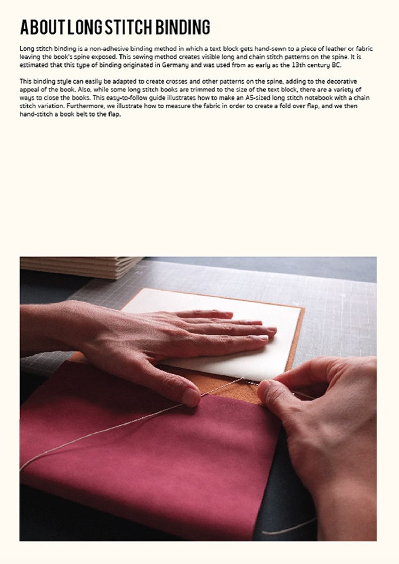 Long Stitch Binding With a Chain Stitch Variation Tutorial Etsy