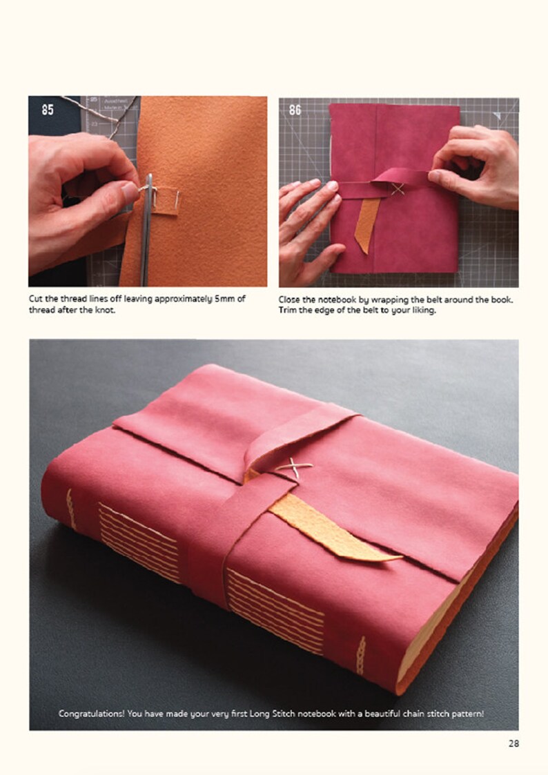 Long Stitch Binding With a Chain Stitch Variation Tutorial Etsy UK