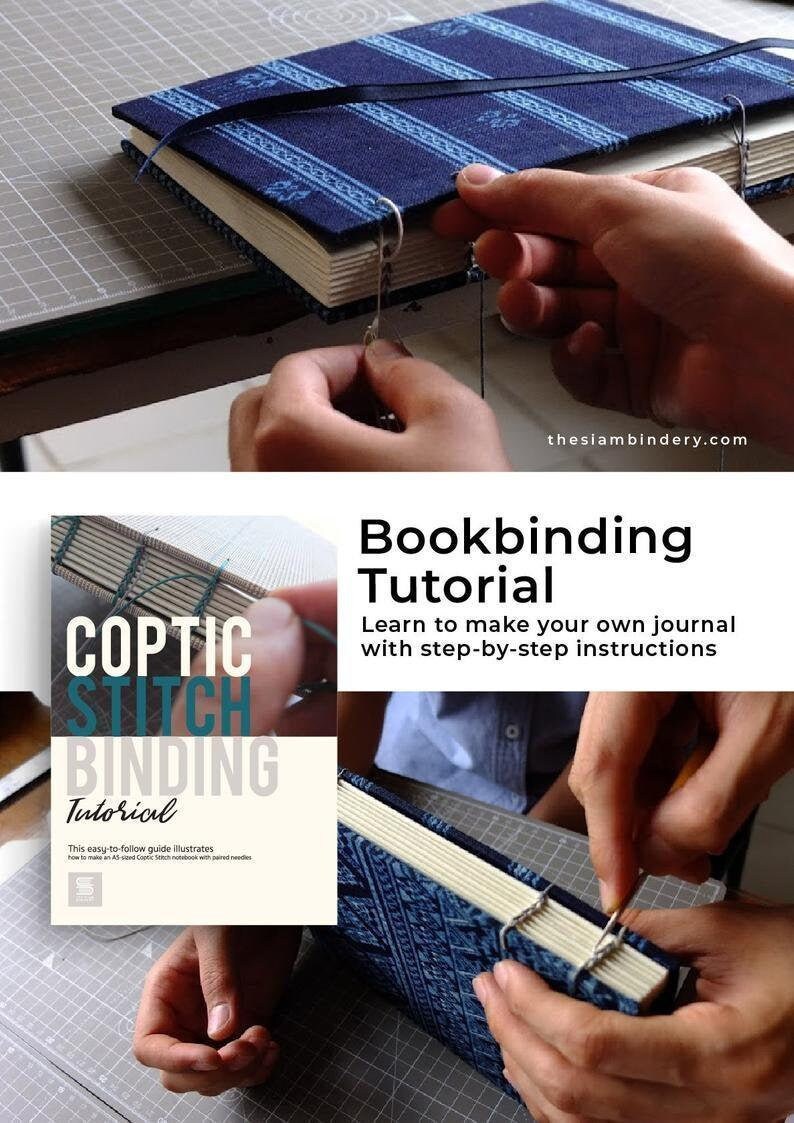 Coptic Stitch Binding Tutorial Best Seller Learn to Make a Etsy