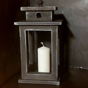 Gothic lantern Witch altar decor Vampire lantern Gothic home decor Vampire home decor Gothic bedroom decor Black wood lantern Goth Victorian