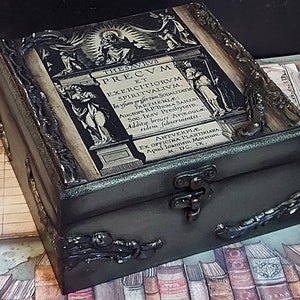 Spiritual decor box, Gothic decor, Alchemy decor,  Pagan decor, Wedding gift, Wicca box, Grimoire box, Religious decor, Antique look box