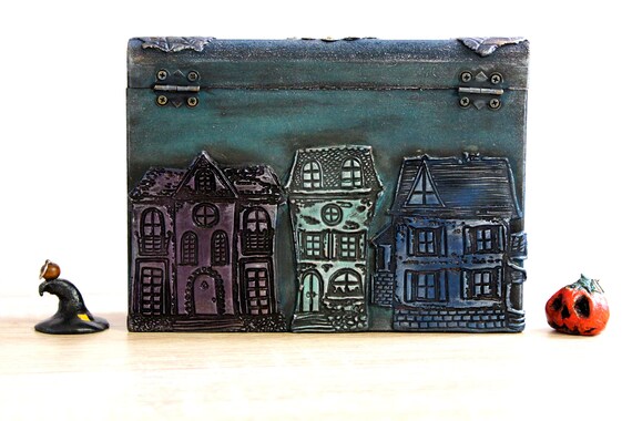 Gothic Town Box Halloween Decor Witchcraft Box Gothic Gift Etsy