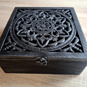 Black ornate box, Gothic black box, Dark academia, Dark aesthetic decor, Gothic decor, Witch black box, Gothic bedroom decor, Victorian box,