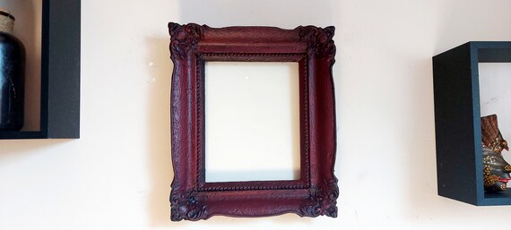 Red vampire frame, Gothic wall frame, Victorian wall frame, Vampire bedroom, Gothic bedroom decor, Witch red bedroom, Victorian red decor