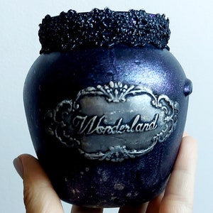 Alice pen holder, Alice brush holder, Alice galaxy jar, Alice desk decor, Alice in Wonderland, Alice office decor, Goth Alice holder