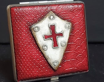 Templar cross case, Red cigarette case, Templar shield, Templar red cross, Cigarette holder, Templar cross decor, Templar knight, Masonic