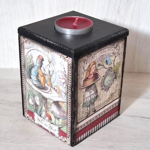Alice Stash Box, Alice Kerzenhalter, Alice Schach Box, Wunderland Dekor, Alice im Wunderland, Alice Raupe, Alice Geschenkbox,Gothic Alice