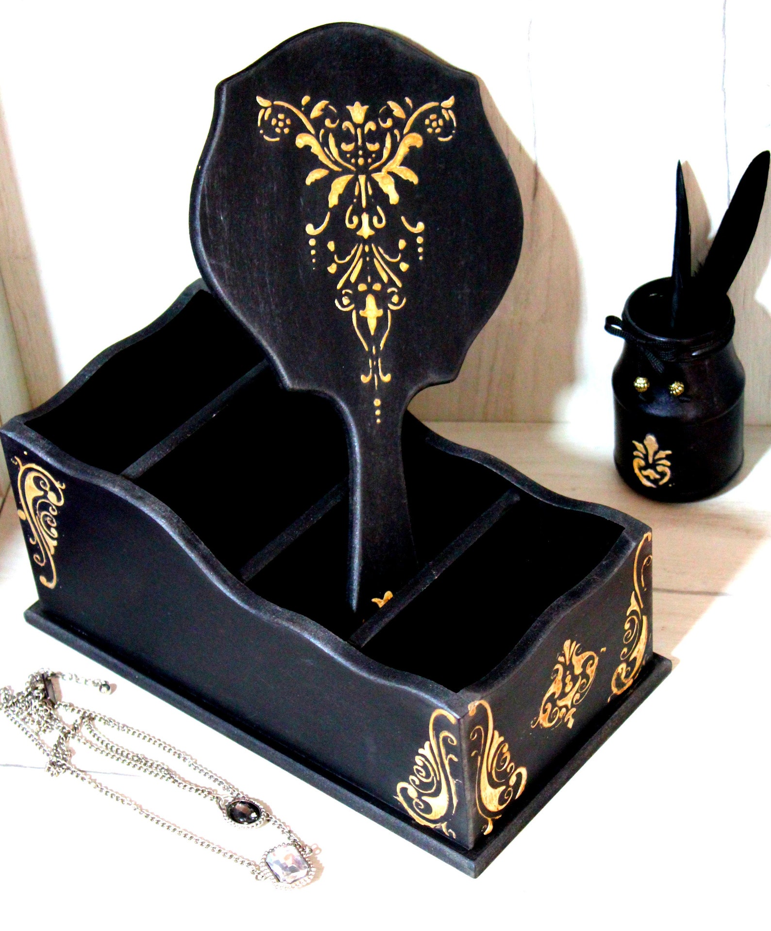 Gothic makeup holder Makeup organizer Gothic organizer Gothic Etsy