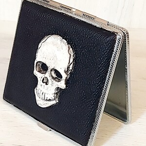 Skull cigarette case, Goth cigarette case, Black cigarette case, Goth Skull decor, Spooky cigarete case, Goth Victorian case, Vampire case image 3