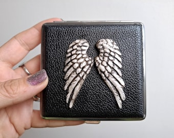 Sigarettenkoker Wings, Donkere academische wereld, Donker esthetisch decor, Goth-sigarettenkoker, Engelenvleugels-etui, Heksen-sigarettenkoker, Victoriaans Goth,