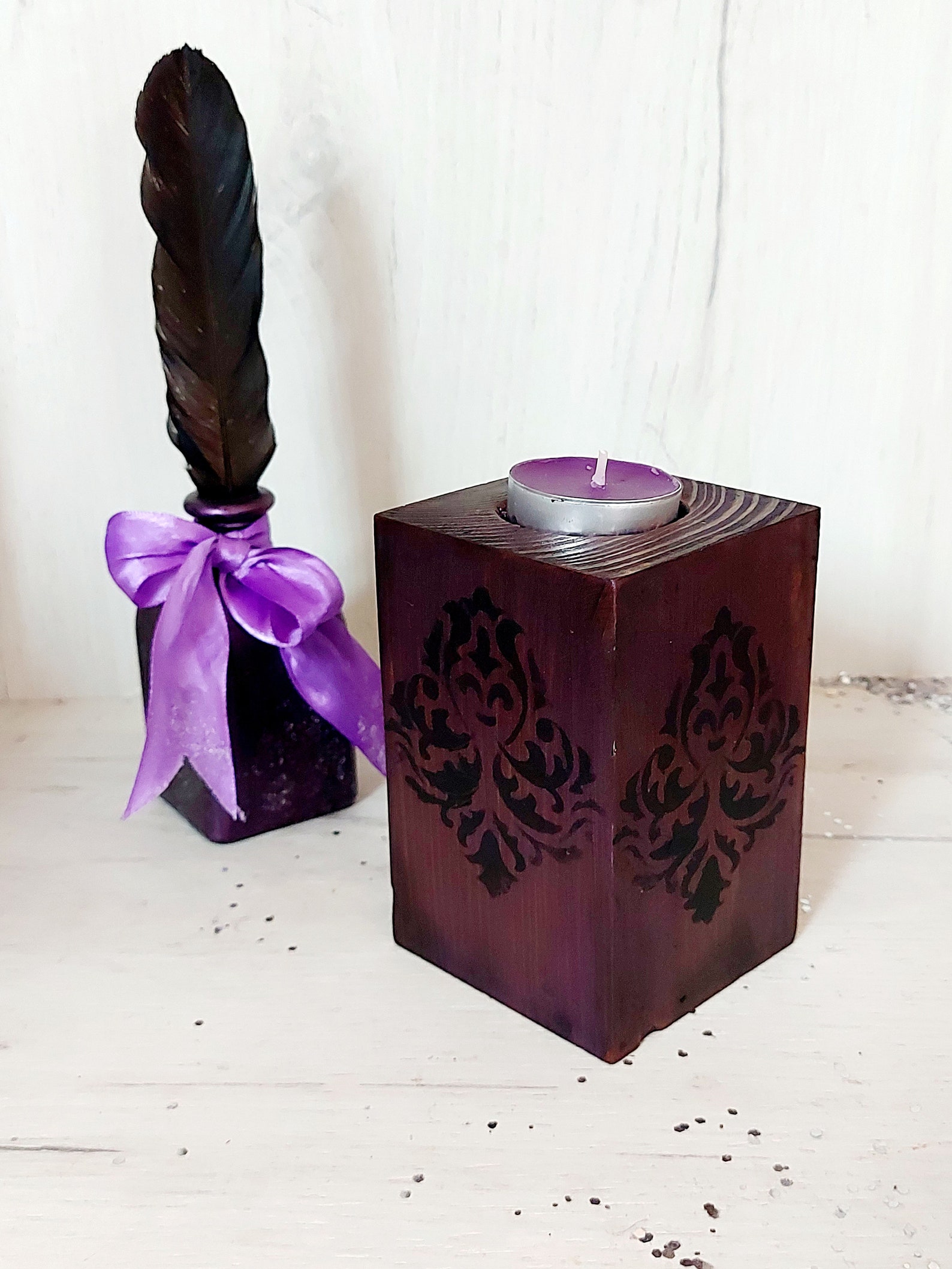 Gothic Candle Holder Victorian Candle Holder Damask Decor Etsy