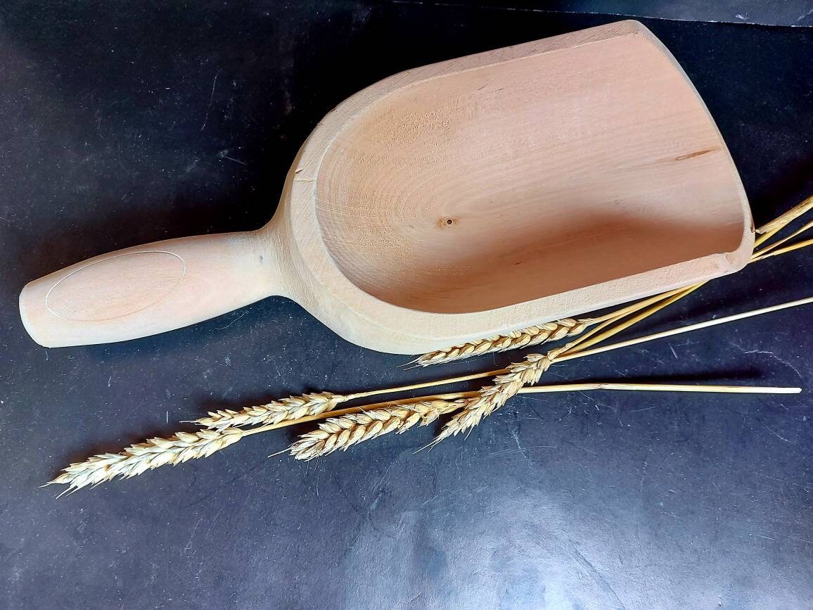 Flour Spoon Flour large Scoop Wooden large spoon Vintage Etsy