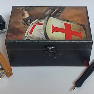 Templar knight box, Мedieval decor, Templar sword, Templar cross, Templar wedding gift, Templar warrior,  Masonic decor, Templar storage box