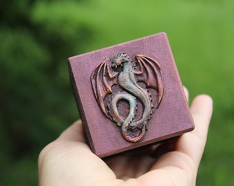 Caixa para anel com dragão, decoração com dragão, caixa de presente viking, caixa de decoração nórdica, caixa para alianças de casamento, caixa para anel viking, caixa de decoração medieval, caixa com dragão gótico