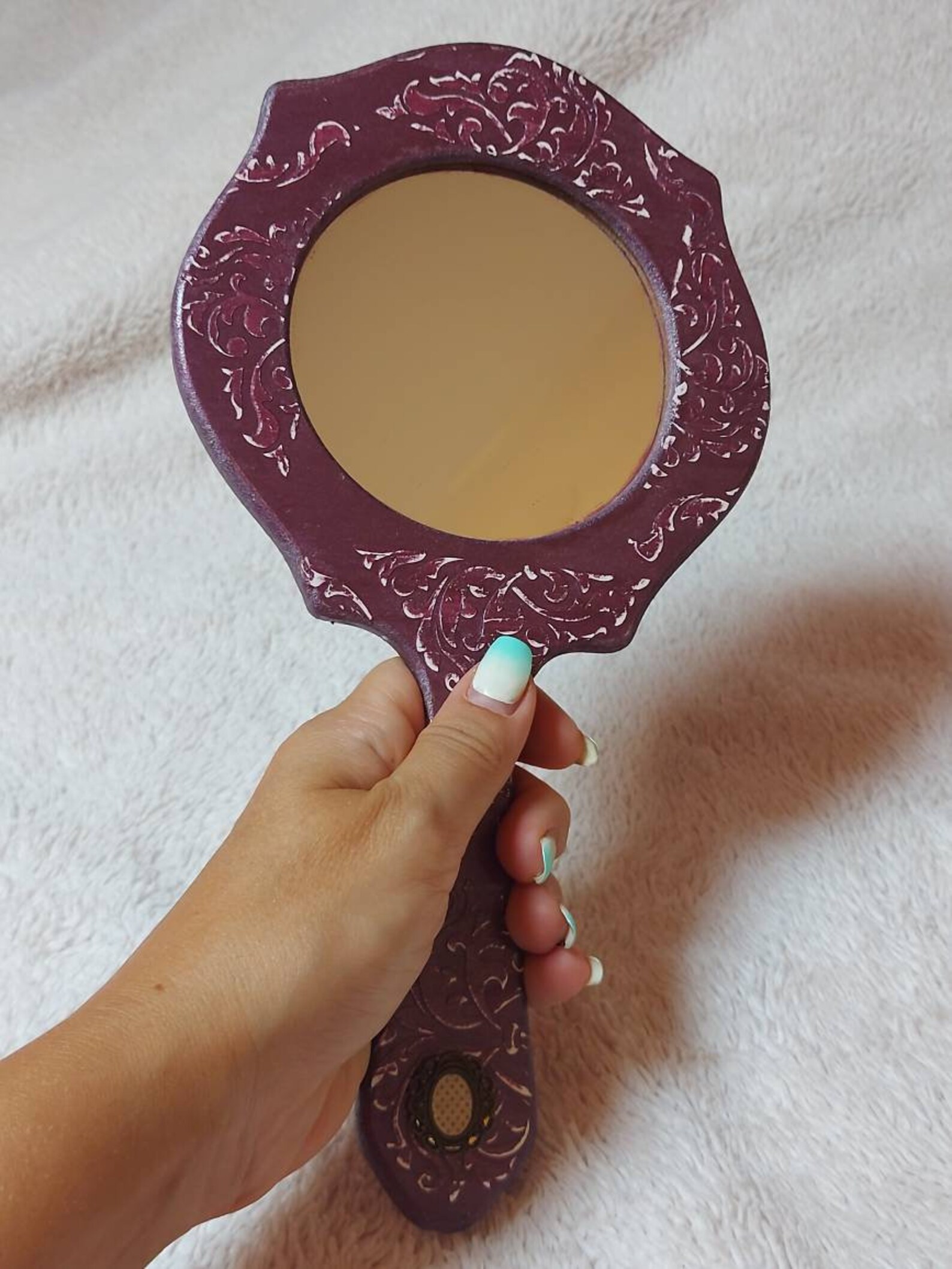 Gothic Hand Mirror Hand Wooden Mirror Bohemian Mirror - Etsy