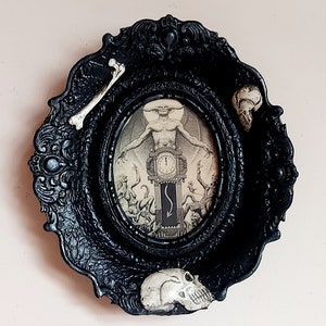 Skull wall frame, Devil print frame, Devil wall decor, Lucifer in frame, Gothic wall frame, Memento mori decor, Skull wall decor, Victorian