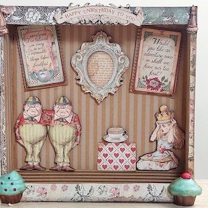 Alice shadow box, Alice diorama, Alice Dollhouse, Alice&#39;s miniature, Alice Miniature art, Wall decor miniature, Alice table decor,