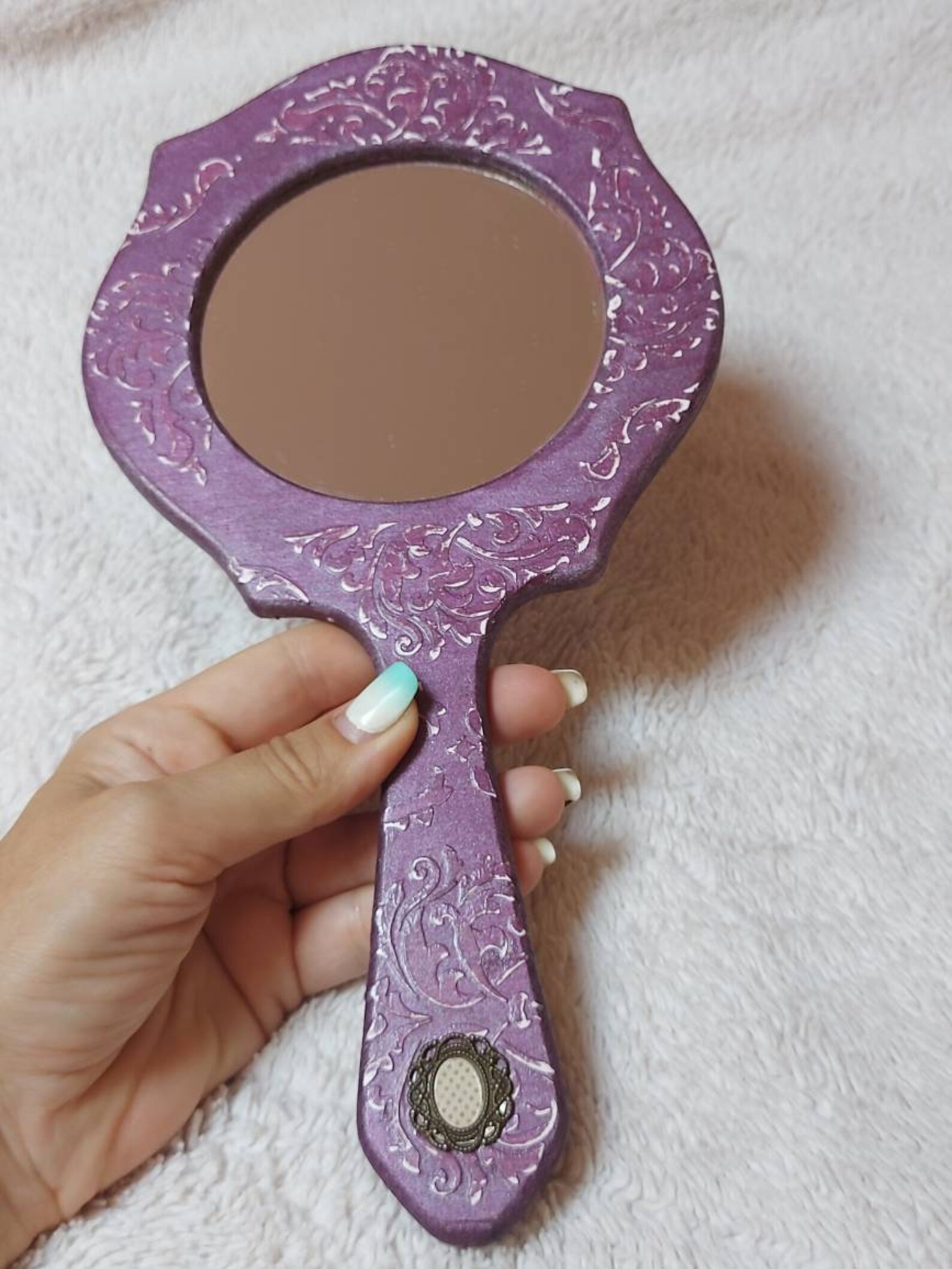 Gothic Hand Mirror Hand Wooden Mirror Bohemian Mirror - Etsy