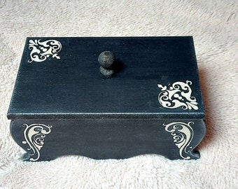 Black Gothic box Gothic decor Witch black box Wicca decor Pagan decor Gothic bedroom decor Magic spell box Witchcraft gift Tarot box Wedding